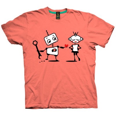 تی شرت The robot gives away his heart