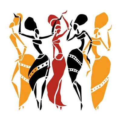 تیشرت دخترانه با طرح African dancers silhouette