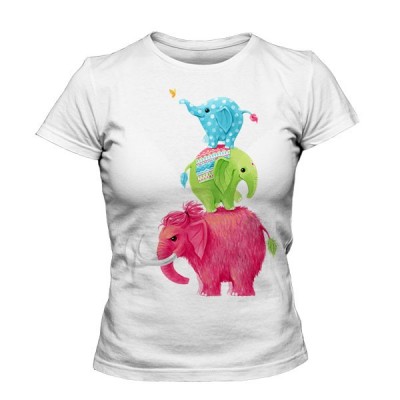 تیشرت دخترانه طرح Elephants