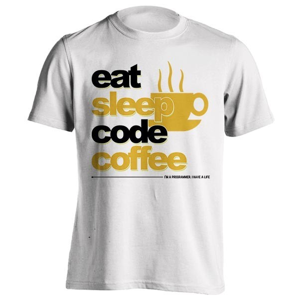تیشرت eat sleep code coffee
