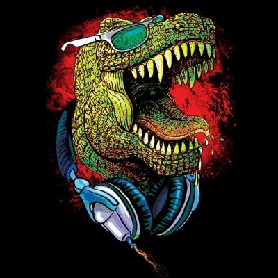 تیشرت با طرح T. Rex Rocks Out