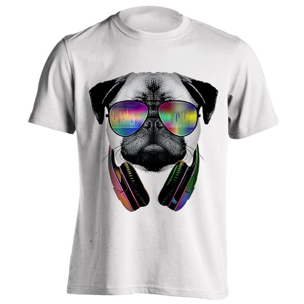 تیشرت طرح Music Lover Pug