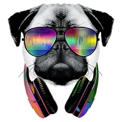 تیشرت طرح Music Lover Pug
