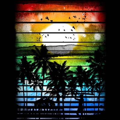 تیشرت گرافیکی طرح VIVID STRIPES