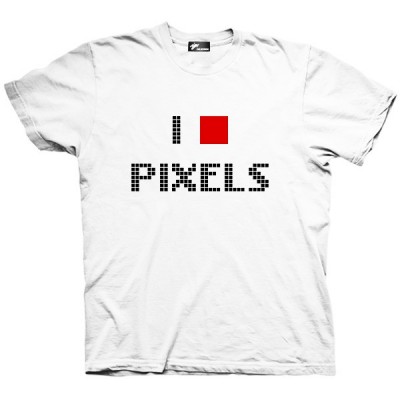 تیشرت گرافیکی طرح I love pixels