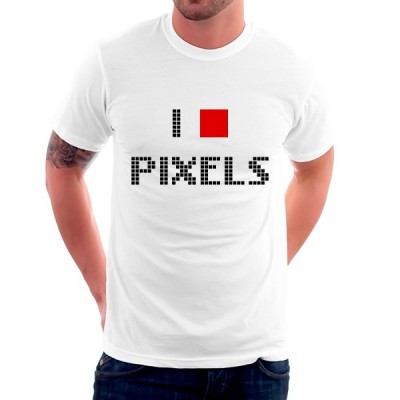 تیشرت گرافیکی طرح I love pixels