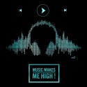تیشرت Music makes me high blue