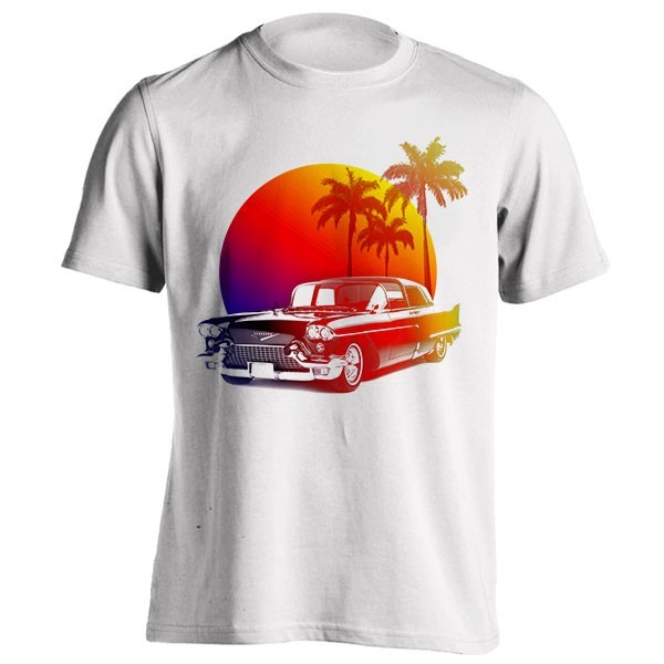 تیشرت طرح Sunset classic car
