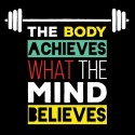 تی‌شرت طرح the body achieves what the mind believes