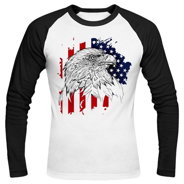 تی‌شرت آستین بلند طرح Bald eagle