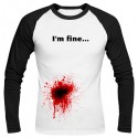 تی‌شرت آستین بلند رگلان طرح I'm fine