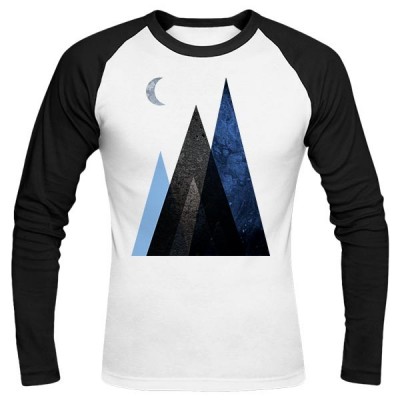 تی‌شرت آستین بلند رگلان طرح Blue Mountain Scene