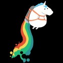 تی‌شرت آستین بلند طرح Unicorn on rainbow jet pack