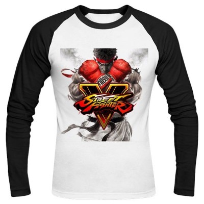 تی‌شرت آستین بلند رگلان طرح Street Fighter V