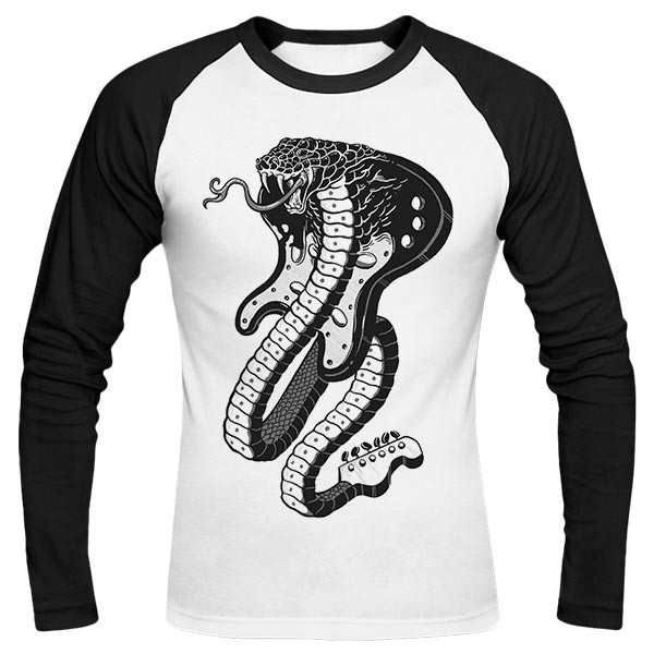 تی‌شرت آستین بلند رگلان طرح Snakeuitar