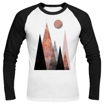 تی‌شرت آستین بلند رگلان طرح Nordic Mountain Scene
