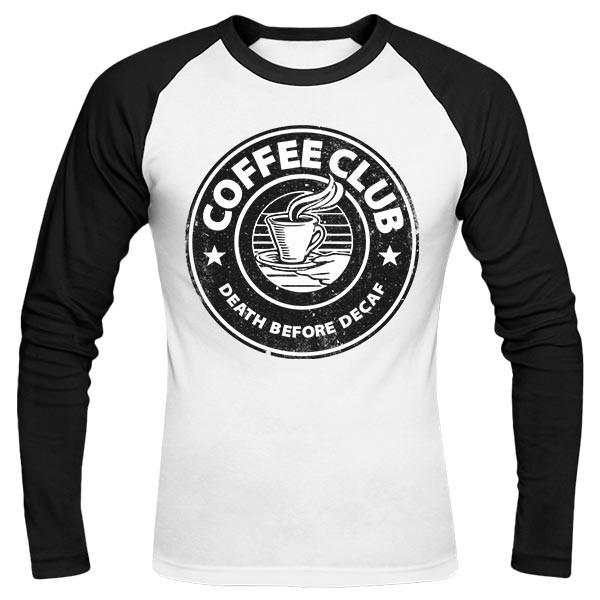 تی‌شرت آستین بلند رگلان طرح Coffee Club
