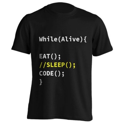 تی‌شرت طرح While Alive Eat Sleep Code Repeat