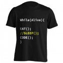 تی‌شرت طرح While Alive Eat Sleep Code Repeat