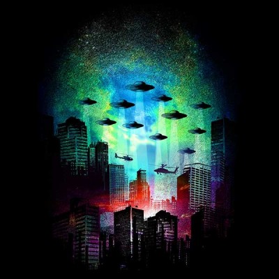 تی‌شرت آستین بلند طرح موجودات فضایی Invision