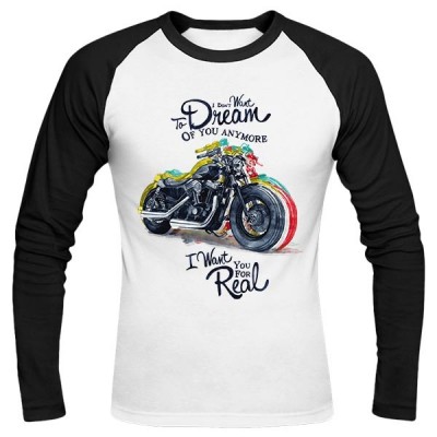 تی‌شرت آستین بلند رگلان طرح Motorcycle dream