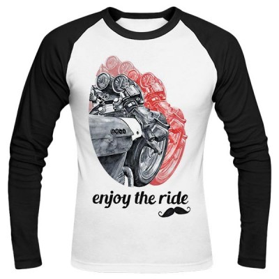 تی‌شرت آستین بلند رگلان طرح Gentleman ride