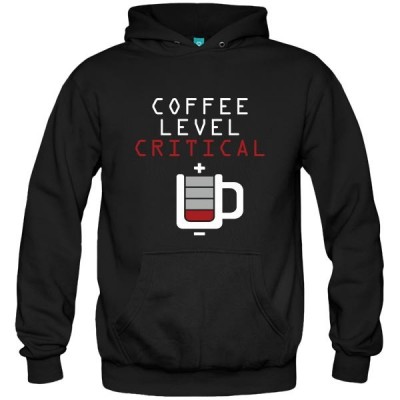 سویشرت هودی طرح قهوه Coffee Level Critical
