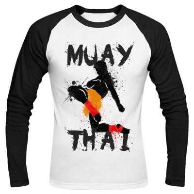 تی‌شرت آستین بلند رگلان طرح Muay Thai Fighter