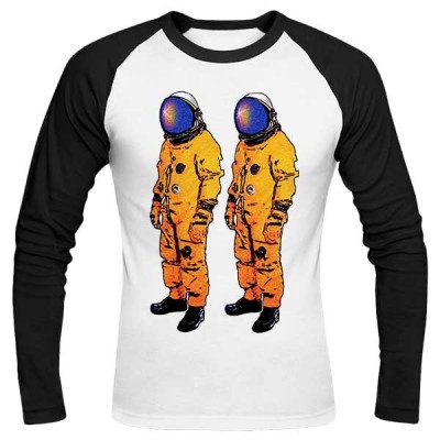 تیشرت آستین بلند رگلان طرح Twin Astronauts