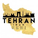 تیشرت طرح Tehran Skyline Map Art
