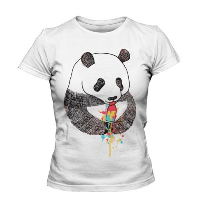 تیشرت دخترانه طرح Happy cute panda