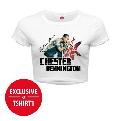تیشرت کراپ دخترانه طرح About Chester Bennington