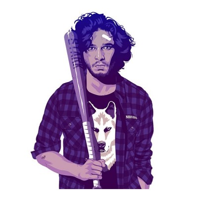 تیشرت طرح Jon Snow 80's Art