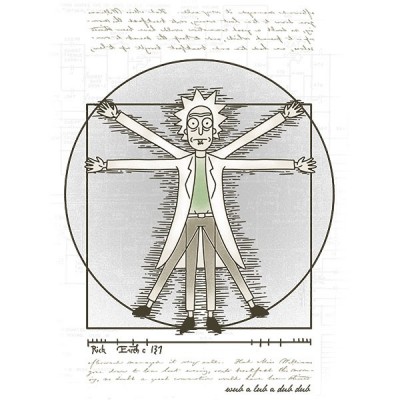 تیشرت ریک و مورتی طرح Vitruvian Rick