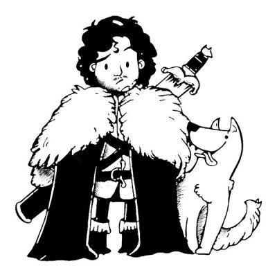 تیشرت طرح Jon & Ghost caricature