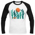 تیشرت آستین بلند رگلان Fox in cactus forest
