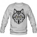سویشرت ملانژ طرح Savage Wolf