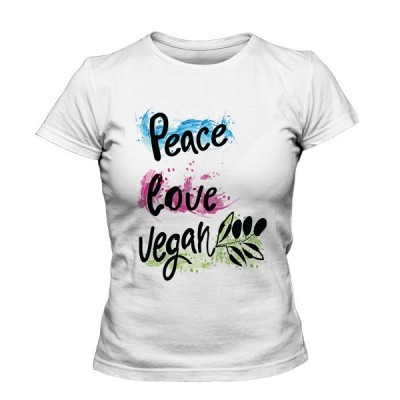 تیشرت دخترانه Peace love vegan