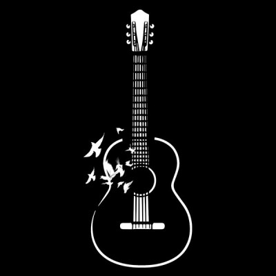 تیشرت Guitar and flying birds