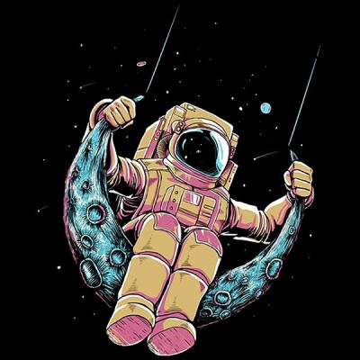 تیشرت Astronaut Swinging on the Moon