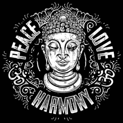 سویشرت هودی Peace Love White Harmony