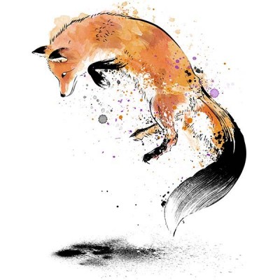 تیشرت آستین بلند رگلان Red Fox jumping into Snow