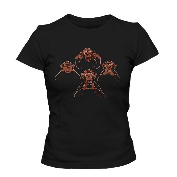 تیشرت دخترانه Three wise monkey and one lover