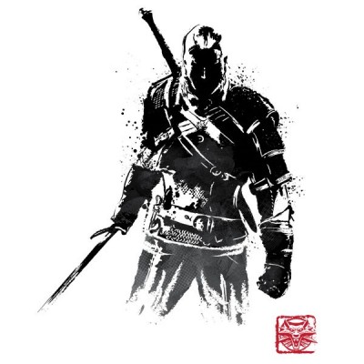 تیشرت آستین بلند رگلان The Witcher Sumi-e